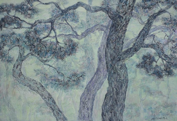 „The Study of Forest 13-7“, Mixed Media, 130.3x162cm, 2013 Kunstwerk von Park Hyun Ok